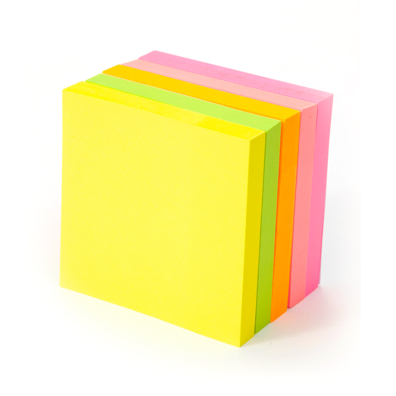 Top Heldere Kleur Noten, 500 Vellen Fluorescerende Zelfklevende Note Bericht Memo Pad Kantoor En Schoolbenodigdheden