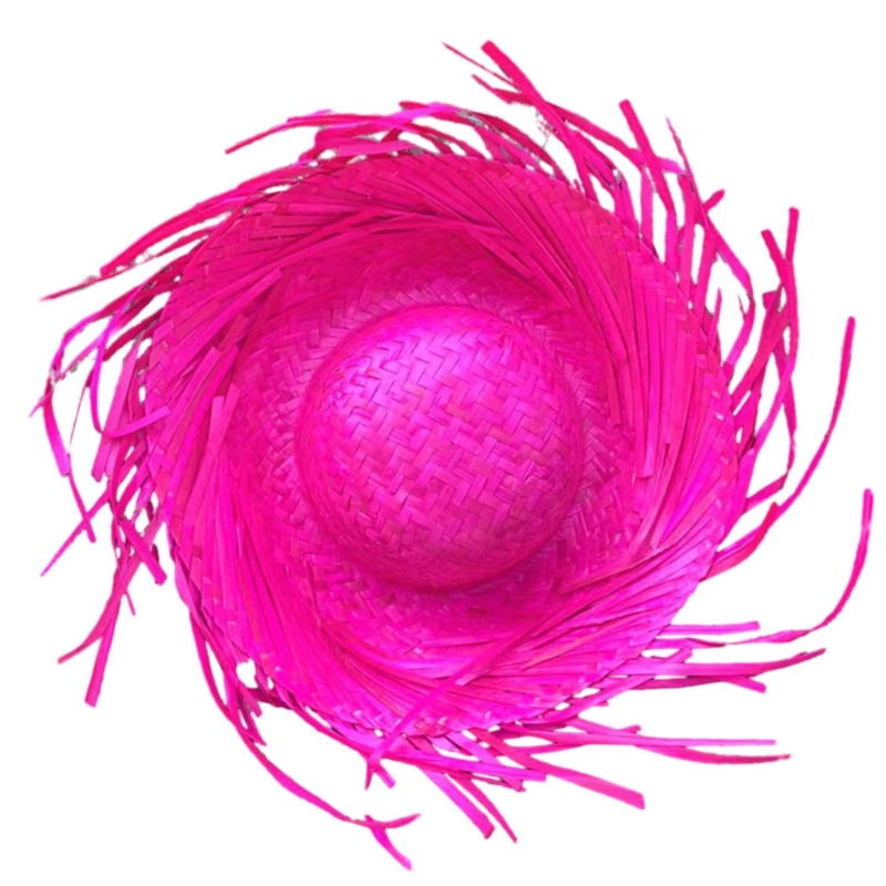 Mexicanos Sombrero Hat Straw Hat Cool Mexicanos Festival Hat with Ripped Brim: WHITE