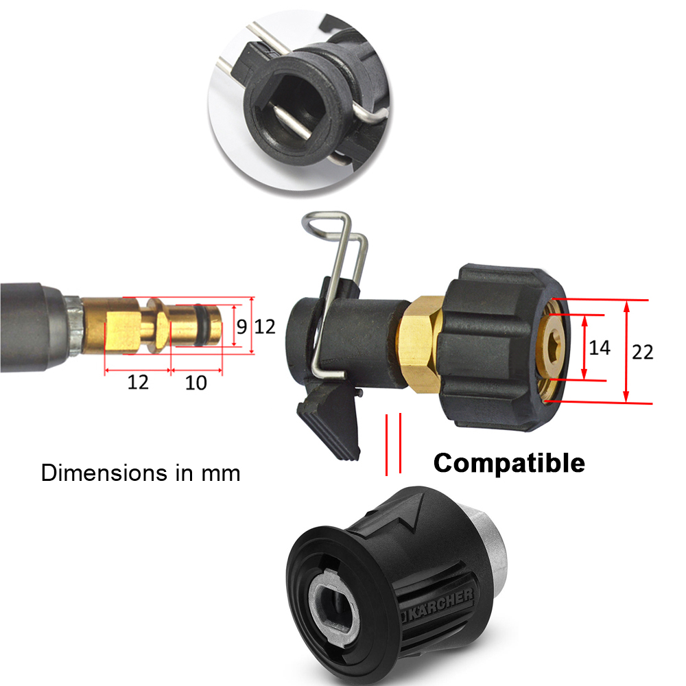 Slang Connector Quick Connector Voor Karcher K Serie Slang Hogedrukleiding Adapter Hogedrukreiniger Outlet Converter M22