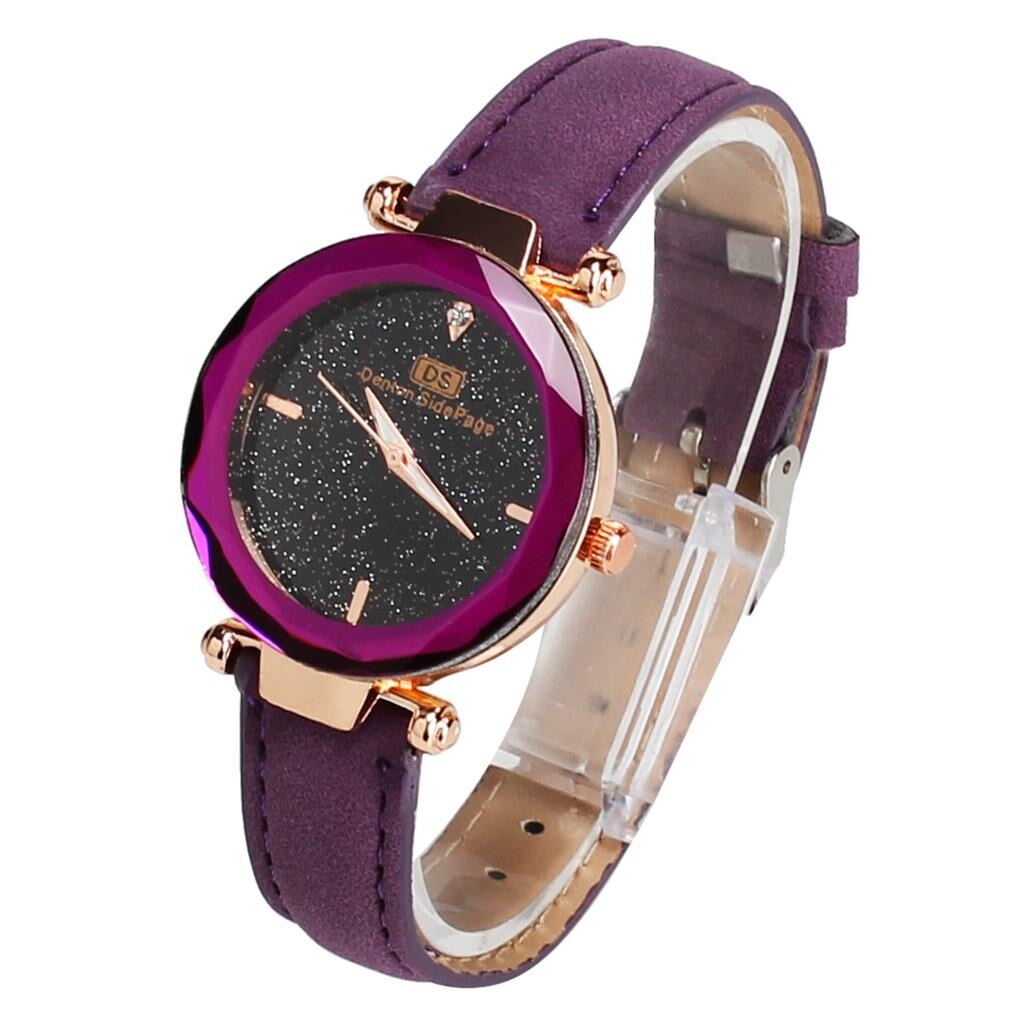 Vrouwen Horloge Strass Romantische Sterrenhemel Horloge Mode Dames Lederen Horloge Klok Voor Vrouwen Relogio Feminino Montre Femme