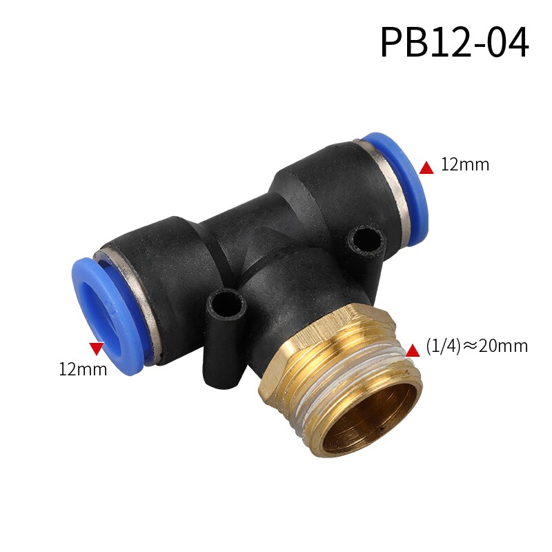 Pneumatyczny Regulator przepływu powietrza 4mm 6mm 8mm 10mm 12mm OD wąż rura regulacja przepływu gazu złącze zaworu 1/8 "1/4" 3/8 "1/2" gwint męski: PB12-04