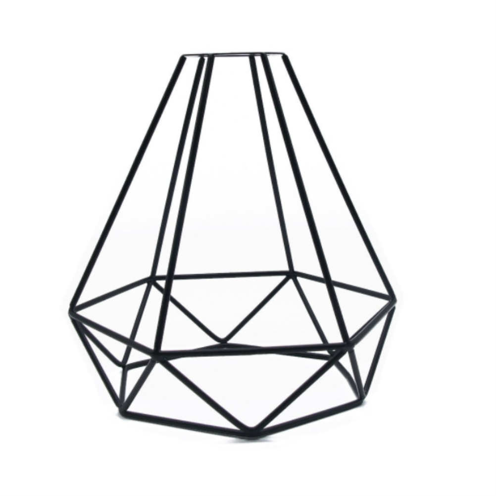 1pcs Retro Diamond-Shaped Iron Birdcage Lampshade Iron Art Metal Diamond Bulb Guard Restaurant Chandelier Lampshade