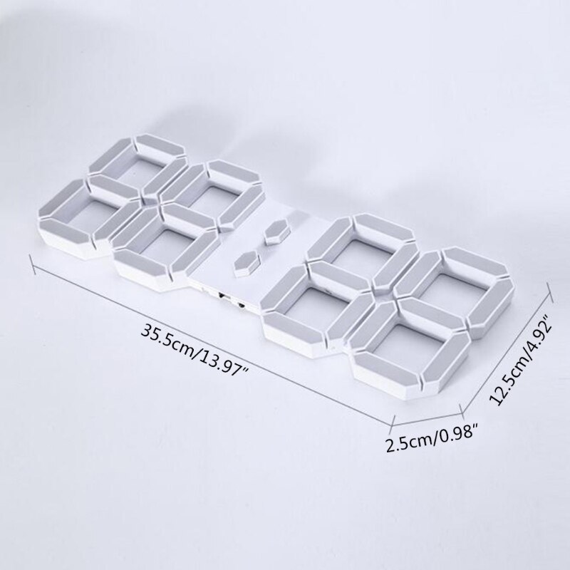 3D LED Digital Wall Clock with Extra Large Numbers, Remote Control, Large Digital Timer, for Warehouse/Office/Home/Livin N03 21