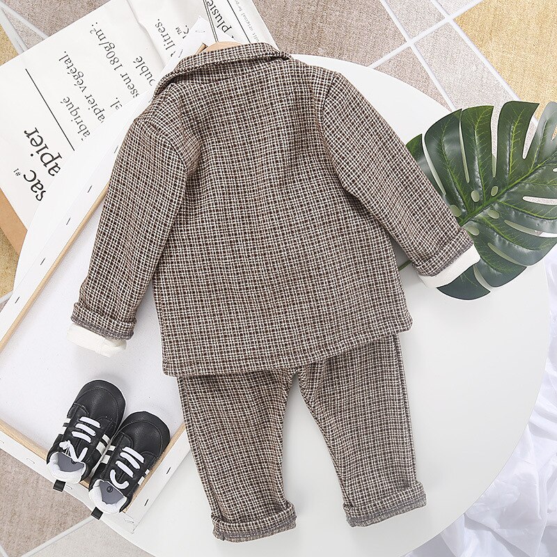 Voorjaar Kinderkleding Koreaanse Versie Van Fijne Tweed Knit Pak Jongen Herfst Kinderen Baby Twee Sets