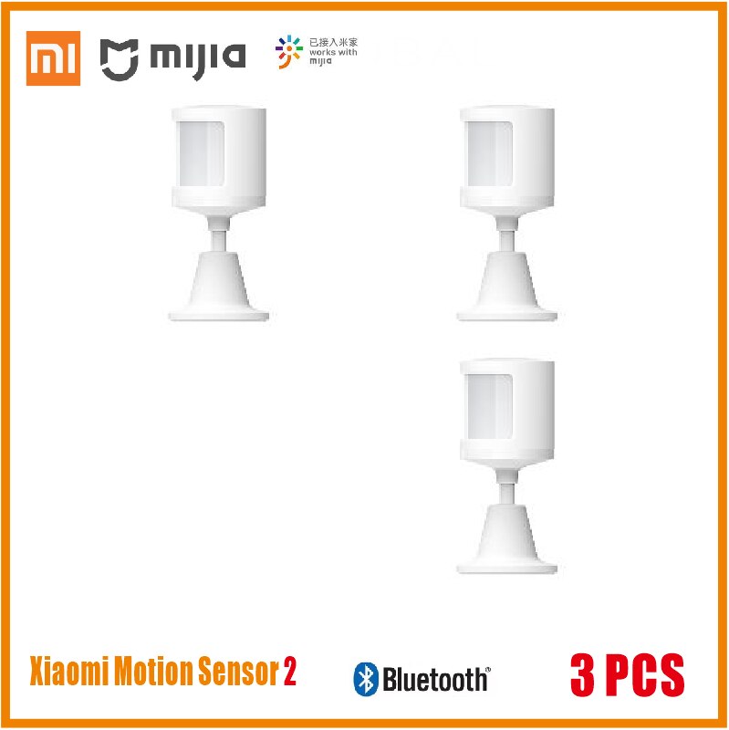 Newest Xiaomi Mijia Motion Sensor 2 Human Body Sensitive Ambient Light Dark Transducer Bracket Bluetooth Work With Mijia: 3 PCS
