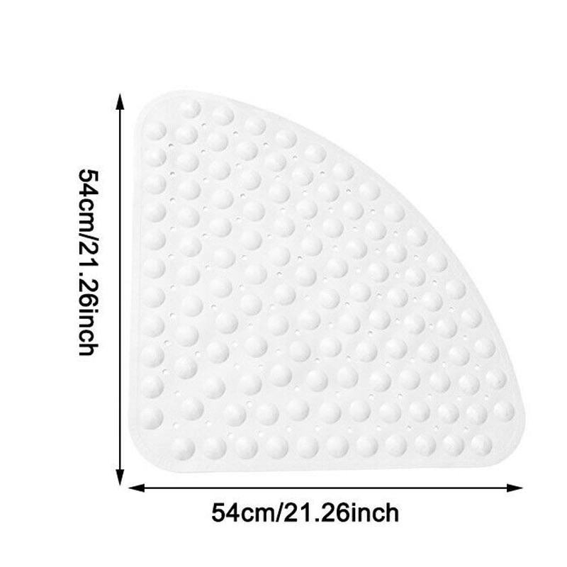 Corner Bathroom Rug PVC Fan-shaped Non Slip Quadrant Sector Rubber Anti-Bacterial Bath Shower Mat Toilet Mat 54X54Cm