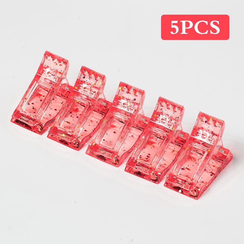 5 Pcs Acrylic Nail Clip Fingernail Extension UV Clamps Manicure Art Builder Tools set Quick Building Nail Tips Clips: Q42552