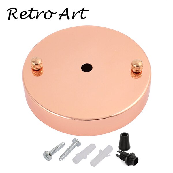 vintage Metal Ceiling Rose edison style Ceiling Canopy antique industrial bronze ceiling plate: Rose Golden