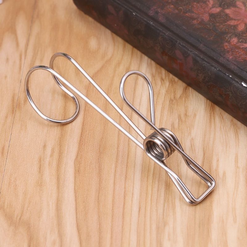 Portable Laundry Hook Stainless Steel Hanging Clothes Peg Pin Boot Shoes Hanger Holder Clip Photo Postcard Picture Clamp Office