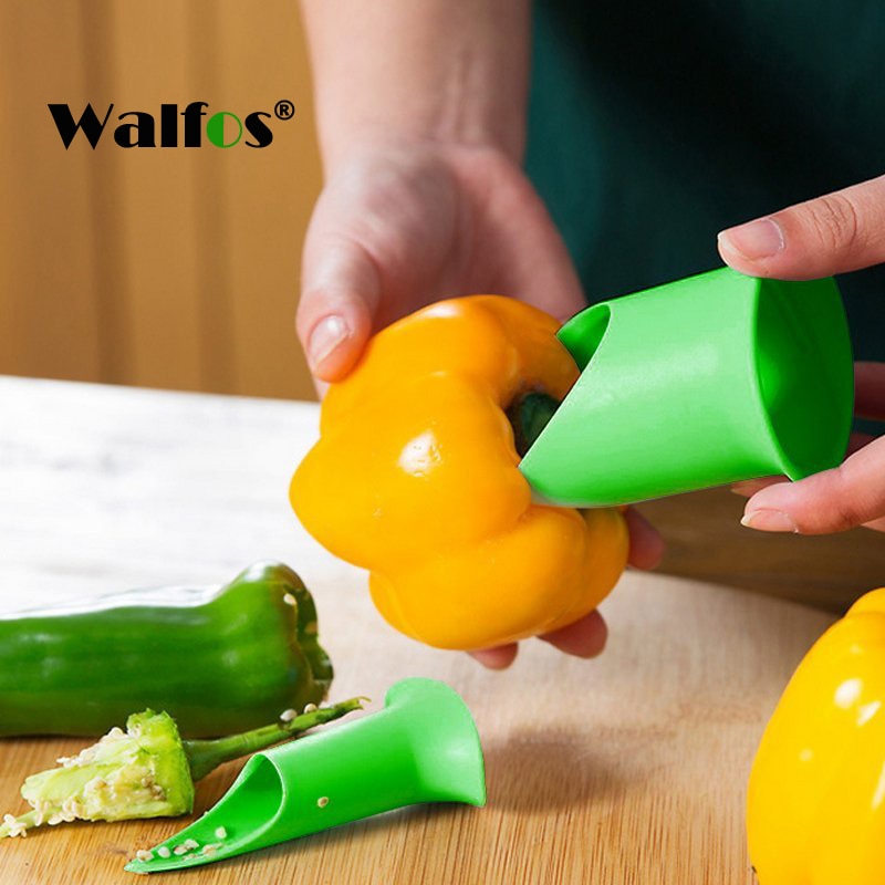 WALFOS 2 stks Cutter Corer Slicer Gereedschap Peper Tomaat Huller Groenten Nucleaire Corers Stelen Fruit Mes Keukengereedschap Gadget