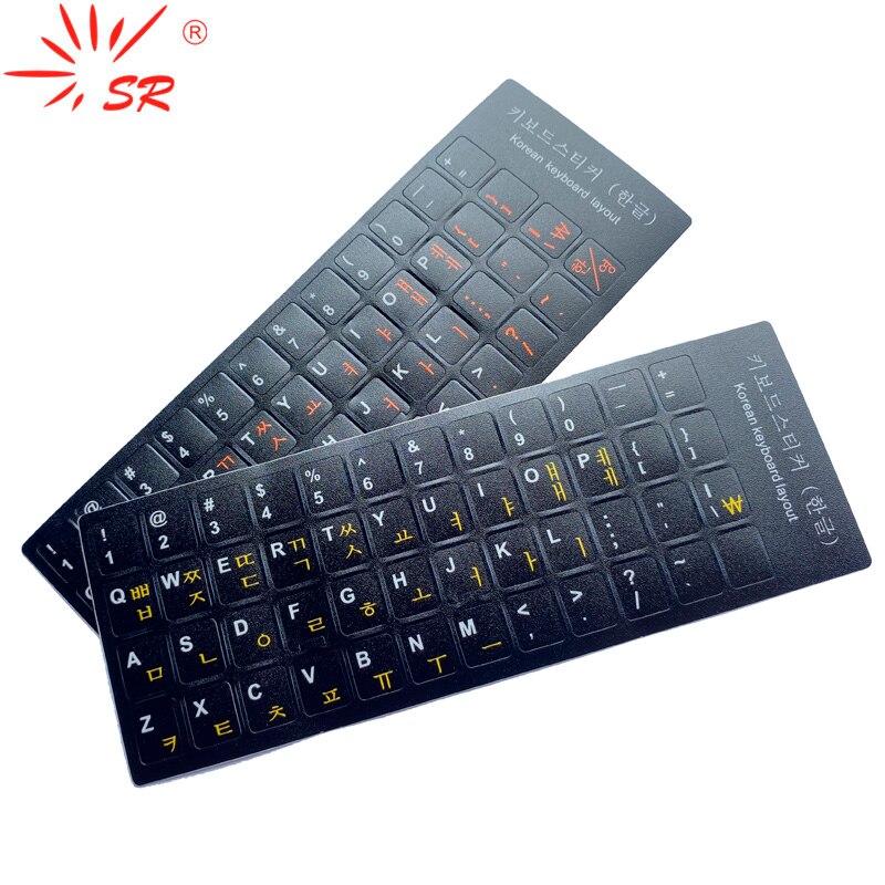 Sr koreansk tastatur klistermærker 6 farver standard vandtæt layout bogstaver alfabet til pc computer 10-17 &quot; bærbar tilbehør