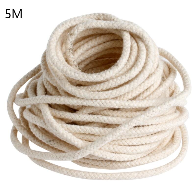 2/3/4/5/6/8Mm Ronde Katoenen Lont Brander, voor Alcohol Lamp Torch Olie Wijn Fles Product-5m