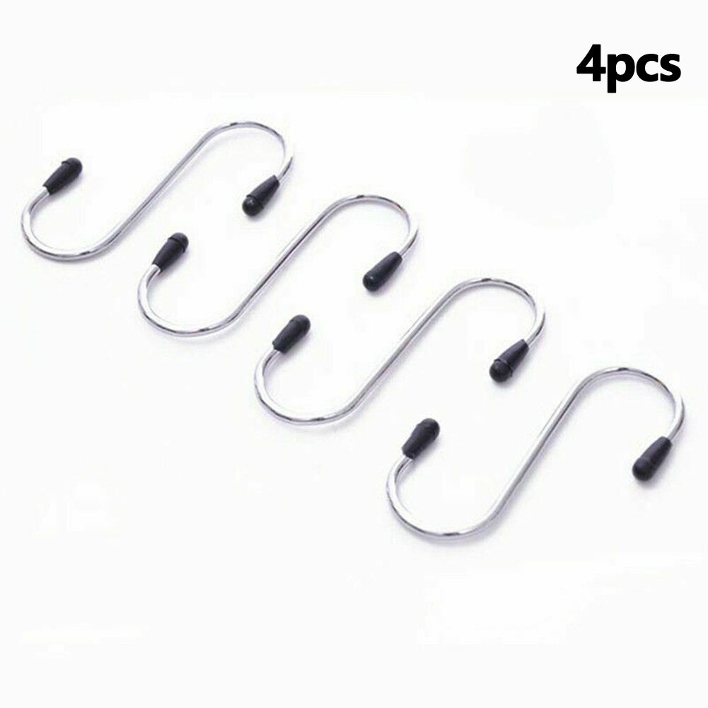4pcs S Shaped Hooks Stainless Steel Hanger Clasp Rack For Clothes Kitchen Hooks Clasp Holder Hooks Hanging Storage Tools