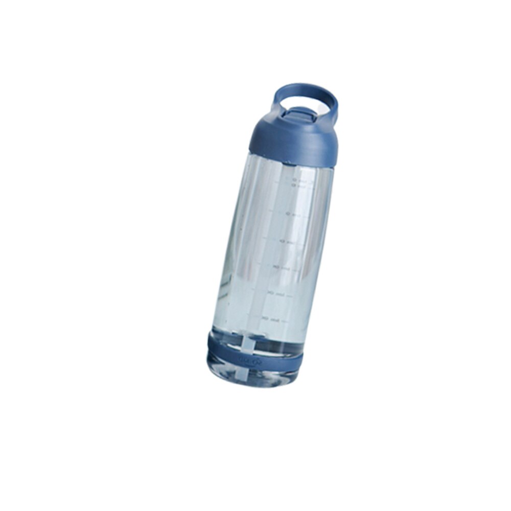 550ml Portable Drinking Water Bottle High Capacity Space Cup Sports Gym Training Water Bottle with Straw and Handle (Blue)