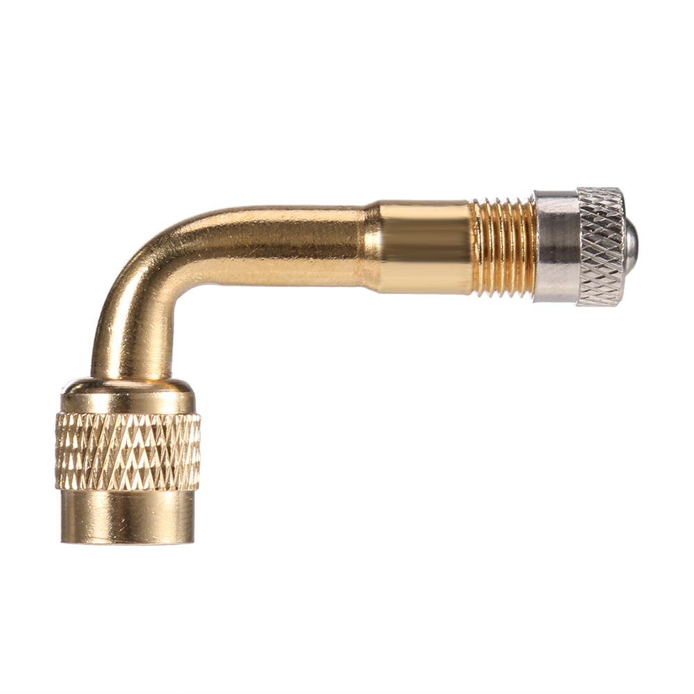 90 Graden Messing Air Ventiel Schrader Stuurpen Uitbreiding Adapter (Gold)