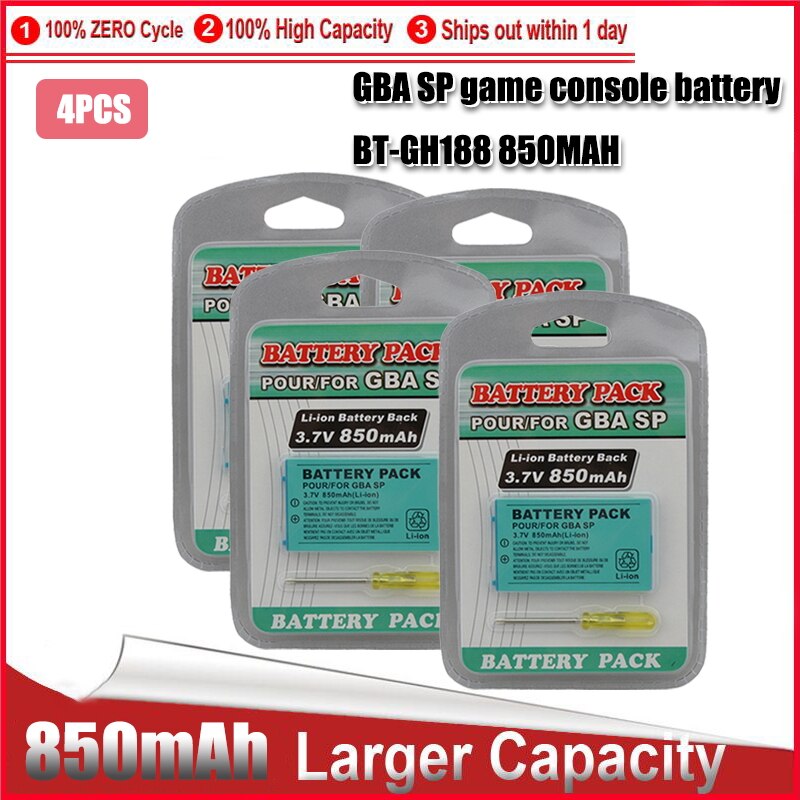 Batería de iones de litio recargable para Nintendo Gameboy Advance, 1-5 Uds., 3,7 v, 850mAh, Kit de herramientas: 4PCS