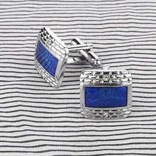 French Style Square Pattern Cufflinks for Mens Special Gentleman Jewelry Shirt Cufflinks for Male