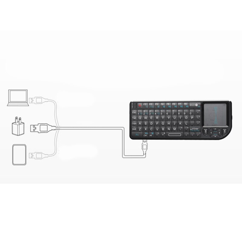 Mini 2.4g trådlöst tangentbord med pekplatta bakgrundsbelysning för smart tv för samsung lg android tv box för pc bärbar dator htpc