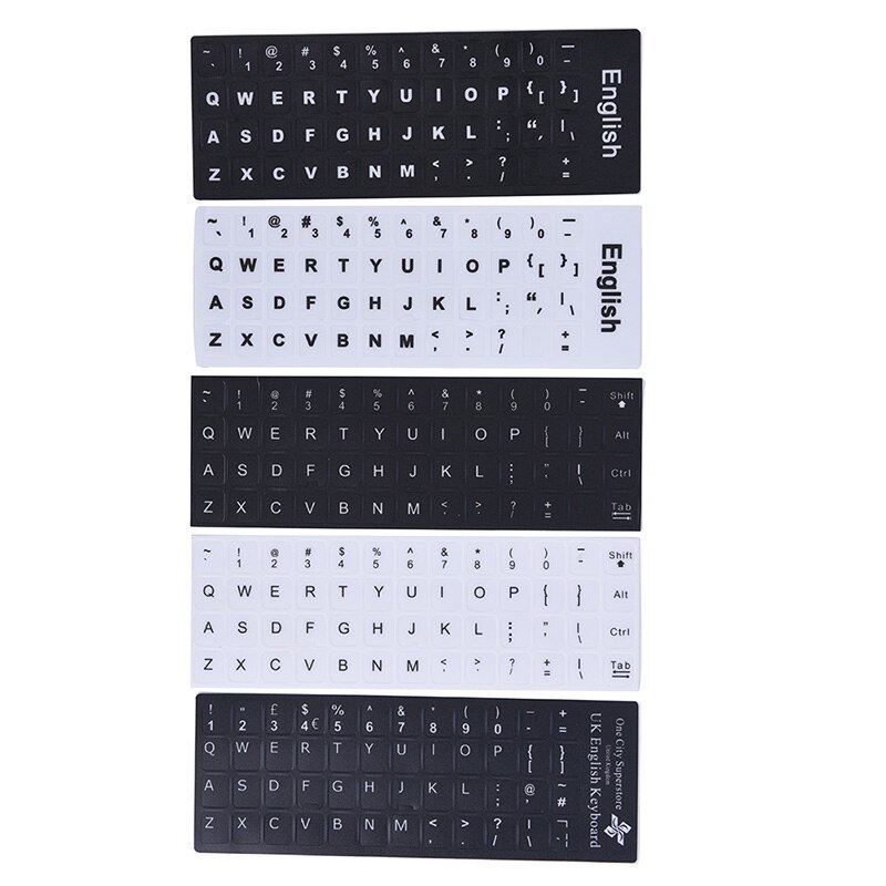 1 Set English Frosted Keyboard Stickers Film Stickers Laptop Desktop Universal Key Sticker
