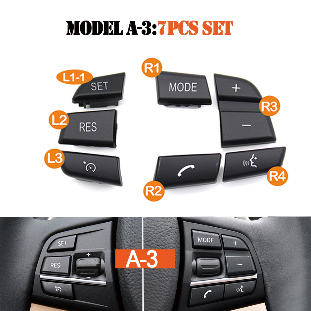 Car Multi-Function Steering Wheel Control Switch Button Sets For 1 3 5 6 7 Series F20 F22 F30 F34 F36 F10 F11 F07 F12 F01 F02: GRAY