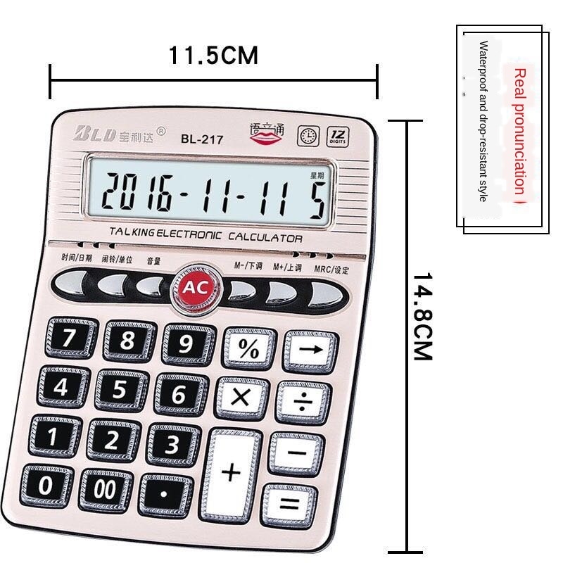 Large Voice Solar Calculator Office Supplies Multifunctional Financial Accounting Electronic Special Computer Students Battery