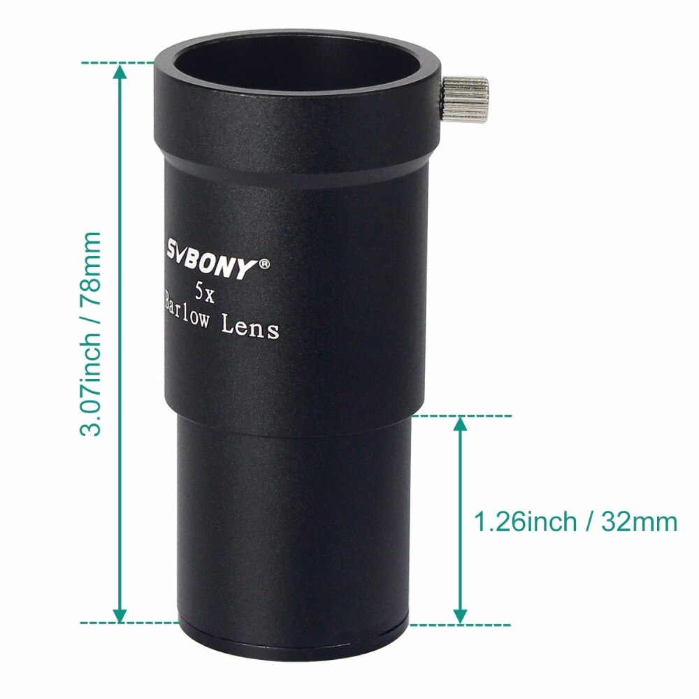 SVBONY 5X Barlow Lens 1.25 inch Eyepiece Metal Fully Coated Focal Length Extender,magnification eyepiece telescope