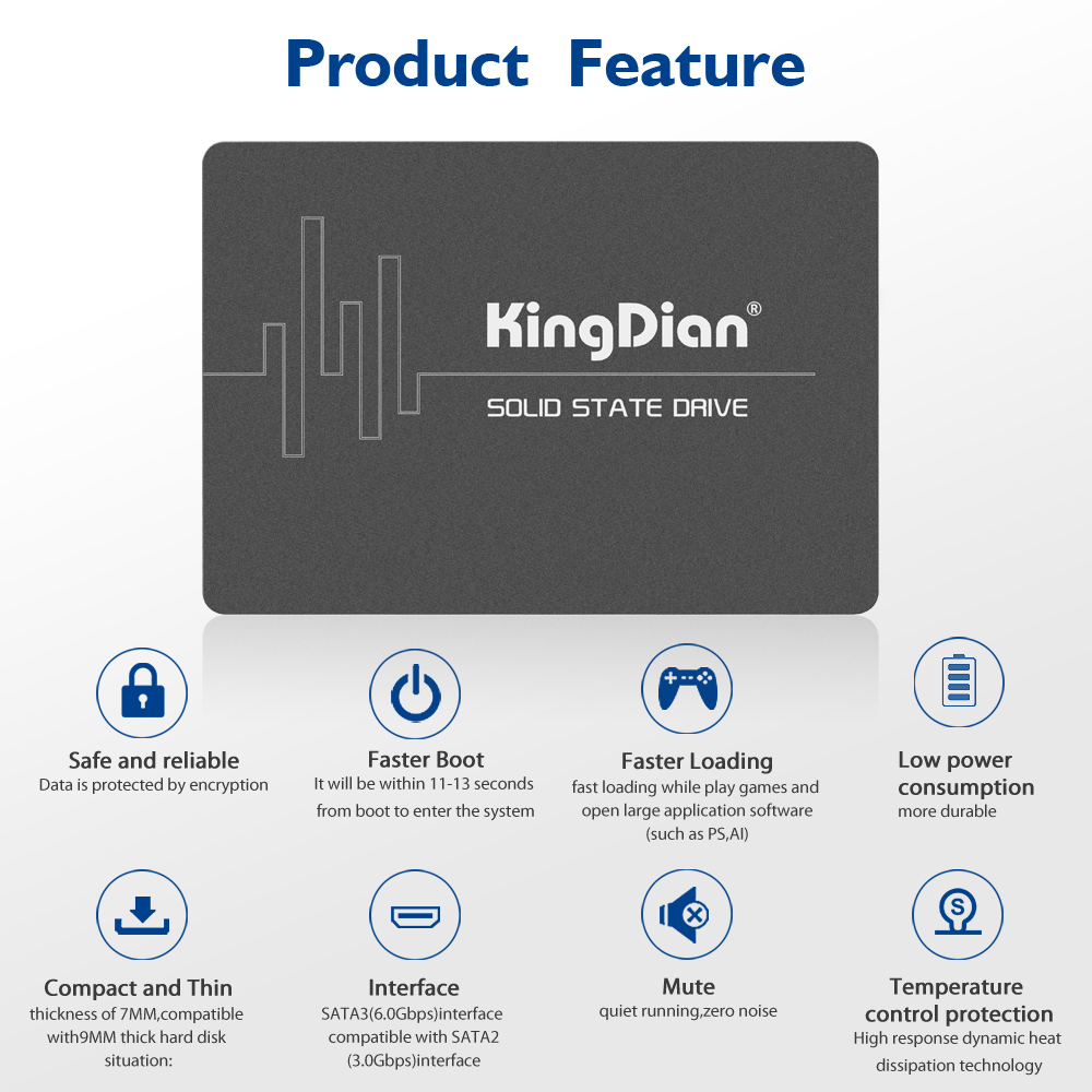 KingDian SATA3 2,5 Zoll SSD 128GB 120GB 256GB 240GB 512GB 480GB 1TB 2TB Interne fest Zustand fährt Festplatte Für Computer