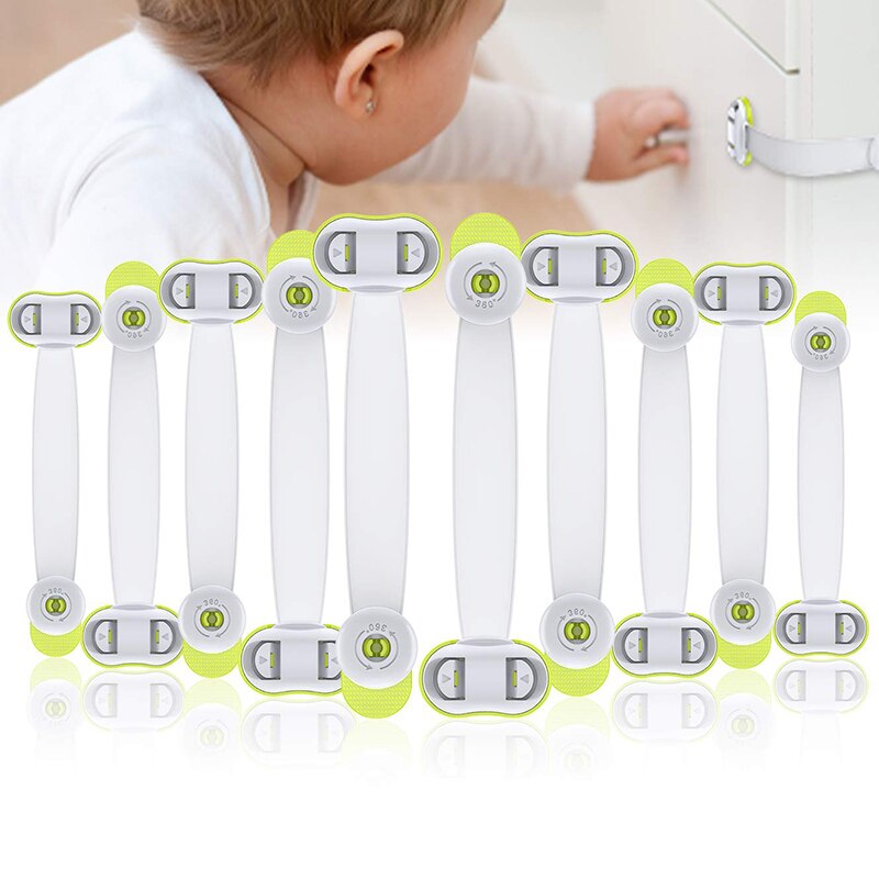 Kind Veiligheid Kabinet Sloten, 10 Pack Baby Proofing Koelkast Sloten Met Sterke Lijm, Geen Gereedschap Of Boren