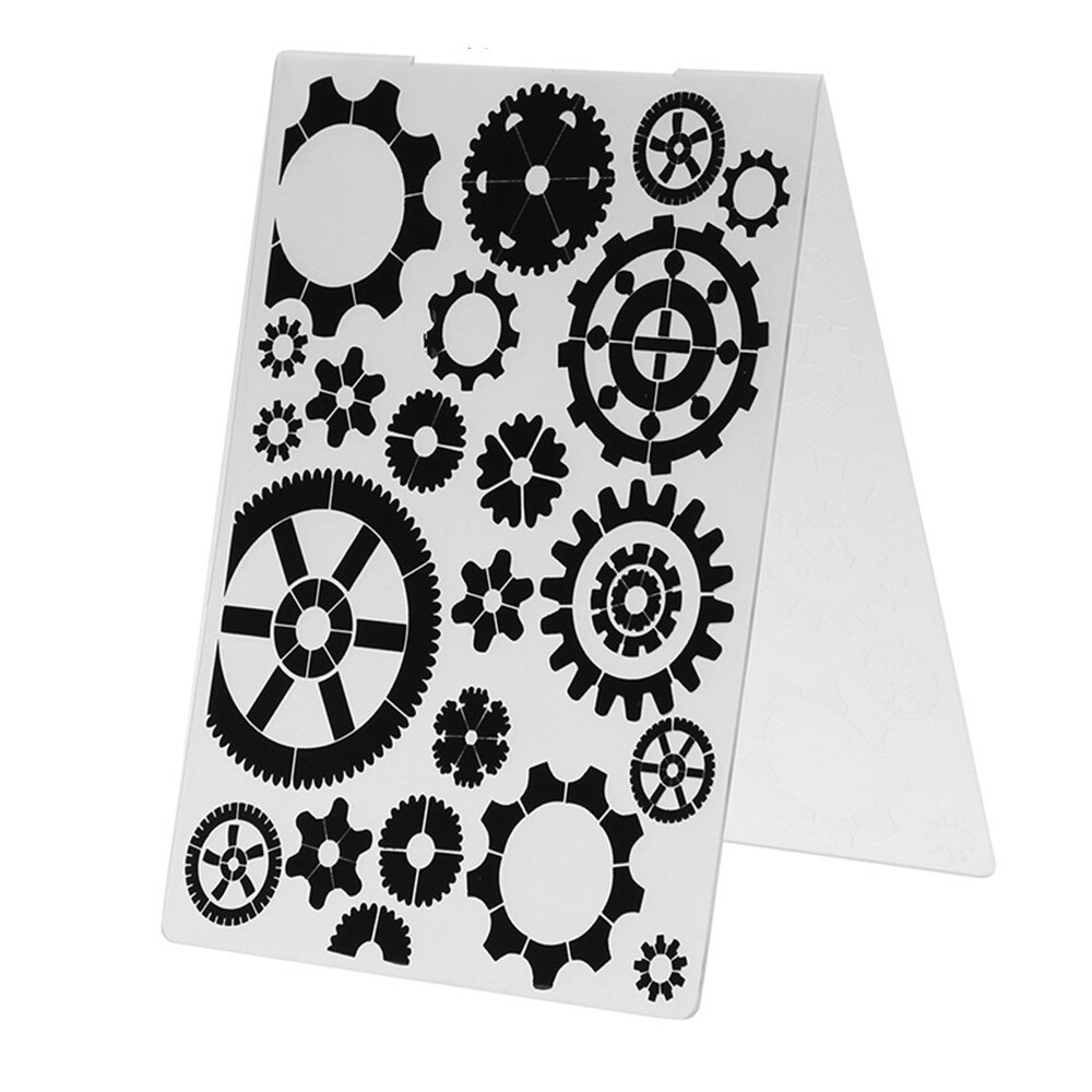 Mechanical Gear Scrapbook Plastic Embossing Folder... – Grandado