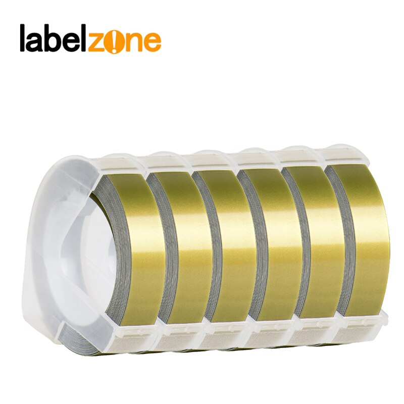 CIDY Mini Portable Printer DIY Handhold Typewriter Label Maker for MOTEX E101 Lettering Machine for 3D Embossing Manual Tape: 6 pcs glod