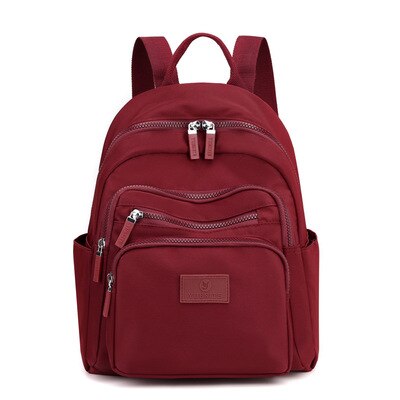 Zaini da donna multistrato di moda borsa per libri leggera per studenti zaino da viaggio in Nylon impermeabile zaino per scuola per ragazza adolescente: Wine red