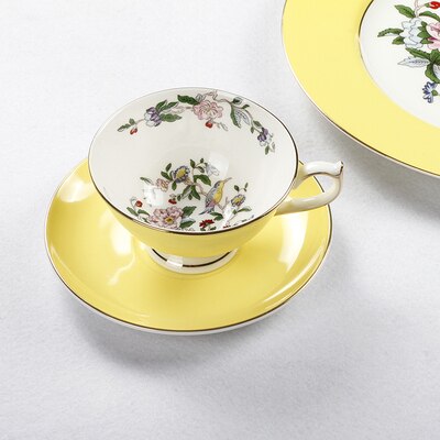 Wempe & Wempe | Wedgwood 'Rouen' kop met schotel kop 8,4 cm hoog 6,9 cm