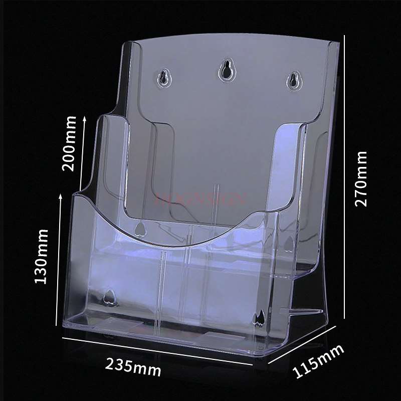 A4 Twee-Layer Desktop Transparante Informatie Plank Display Box Folder Catalogus Muur Opknoping Acryl Informatie Doos
