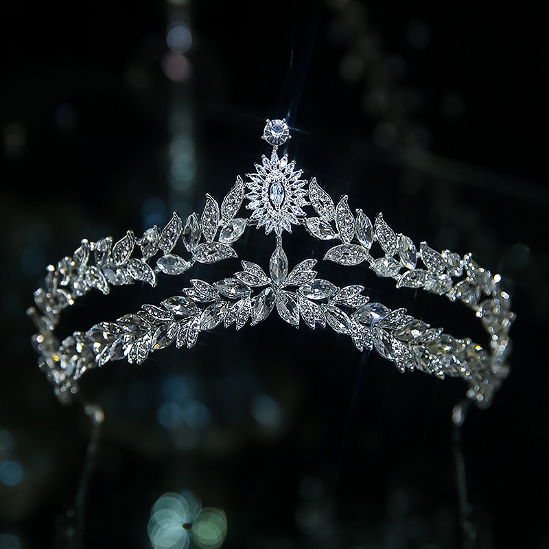 Diadèmes de mariée en cristal de couleur argent, couronne de luxe, strass, diadème de concours, couvre-chef, accessoires pour cheveux de mariage: Violet