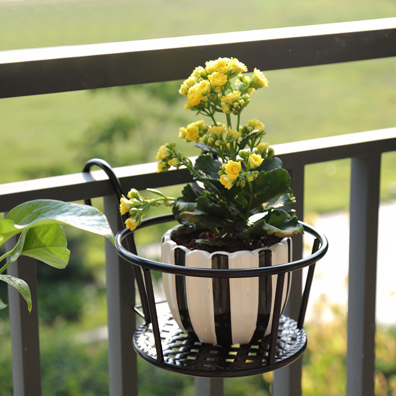 Garten Hängende Pflanze Eisen Gestelle Balkon Runde Blumentopf Gestell Geländer Zaun Anlage Halfter Stehen Fensterbank Bonsai Gestell Ich bin Freien