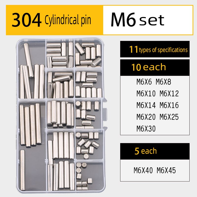 304 stainless steel split pin elastic pin cylindrical pin pin key set