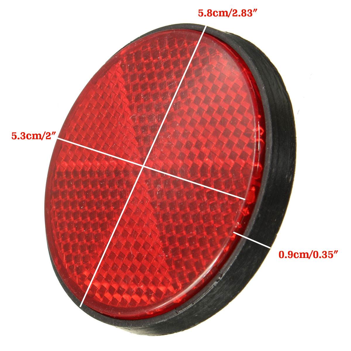 2Pcs 2 Inch Universal Motorcycle ATV Scooter Dirt Bikes BOLT NUMBER PLATE ROUND REFLECTOR Red Orange