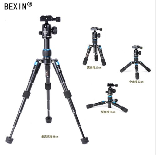 Tripé universal dobrável para celular, compacto, flexível, com cabeça redonda, para câmera dslr