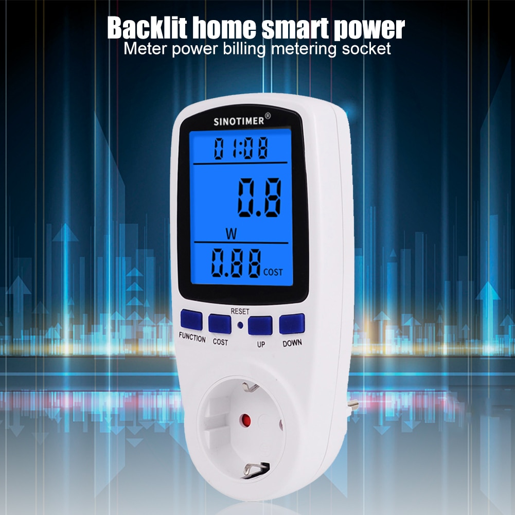 LCD Backlight Display Smart Energy Meter Power Consumption Electricity Monitoring Wattmeter Electrical Accessories