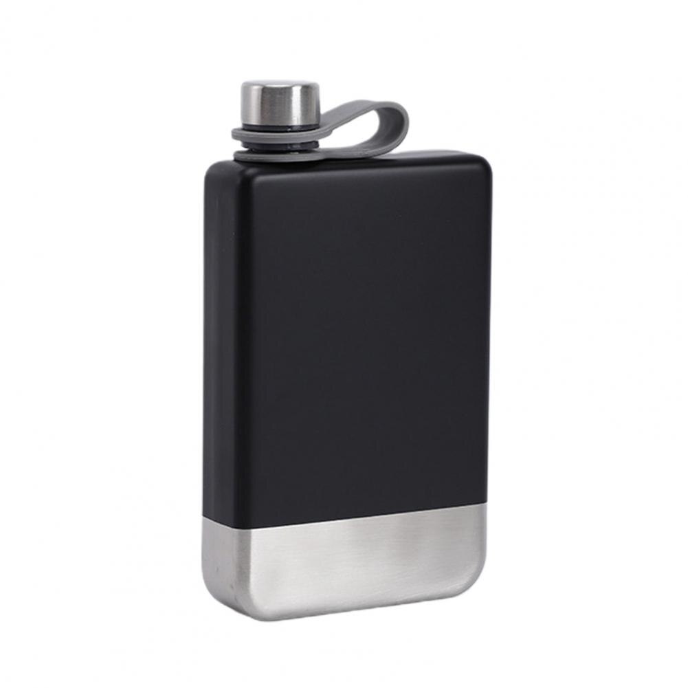 Liquor Flask Small Pocket Whiskey Liquor Flask 304 Stainless Steel Flask: Black