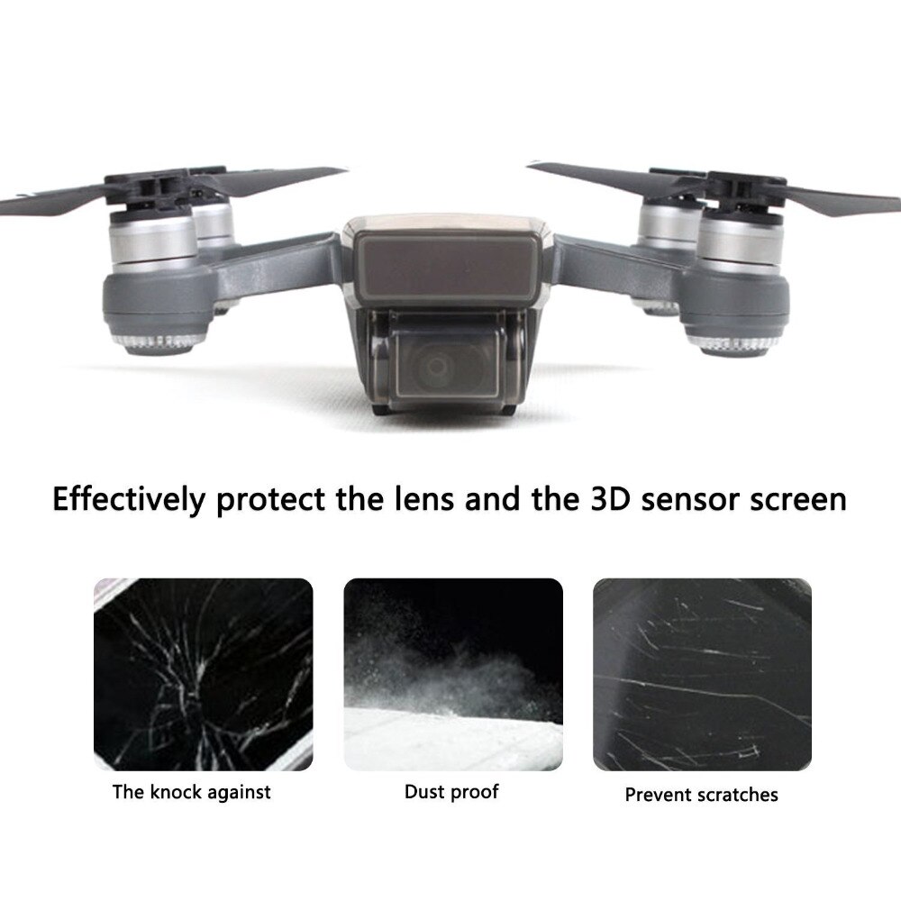 Integreret dækselhætte til dji gnistgimbal / kamera / objektivdæksel front 3d sensor skærmbeskytter støvtæt drone tilbehør