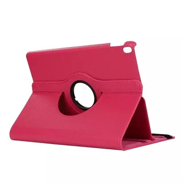 360 Caso Rotativo para Samsung Galaxy Tab 10.1 2019 T510 SM-T510 Wifi SM-T515 T515 Flip Fique Capa De Couro PU LTE Casos Fundas: Tab A 10.1 2019 Rose