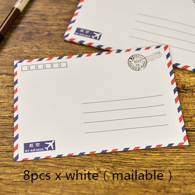 8 stuks/set vintage grote envelop postcard brief luchtpost briefpapier Retro School kantoor kraft enveloppen: One