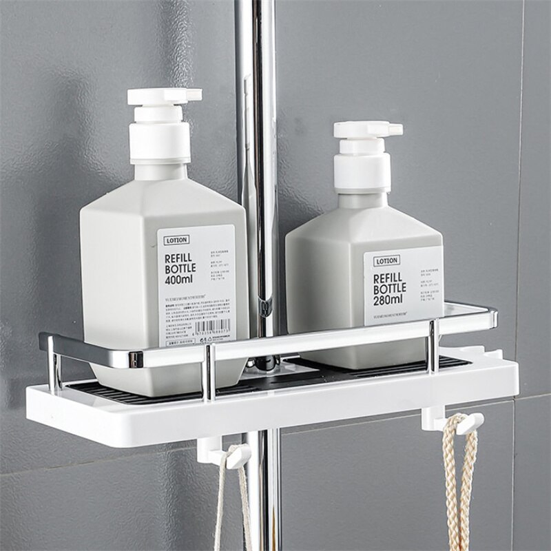 Shower Storage Holder Rack Organizer Bathroom Shelf Shampoo Tray Stand No Drilling Floating Shelf For Wall Household Item