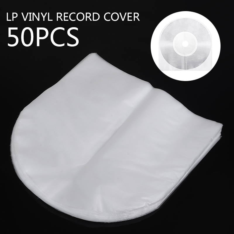 50Pcs/pack 12inch Vinyl Record Protecter LP LD Record Plastic Bags Antistatic Clear Record Sleeves Inner Plastic Clear Cover