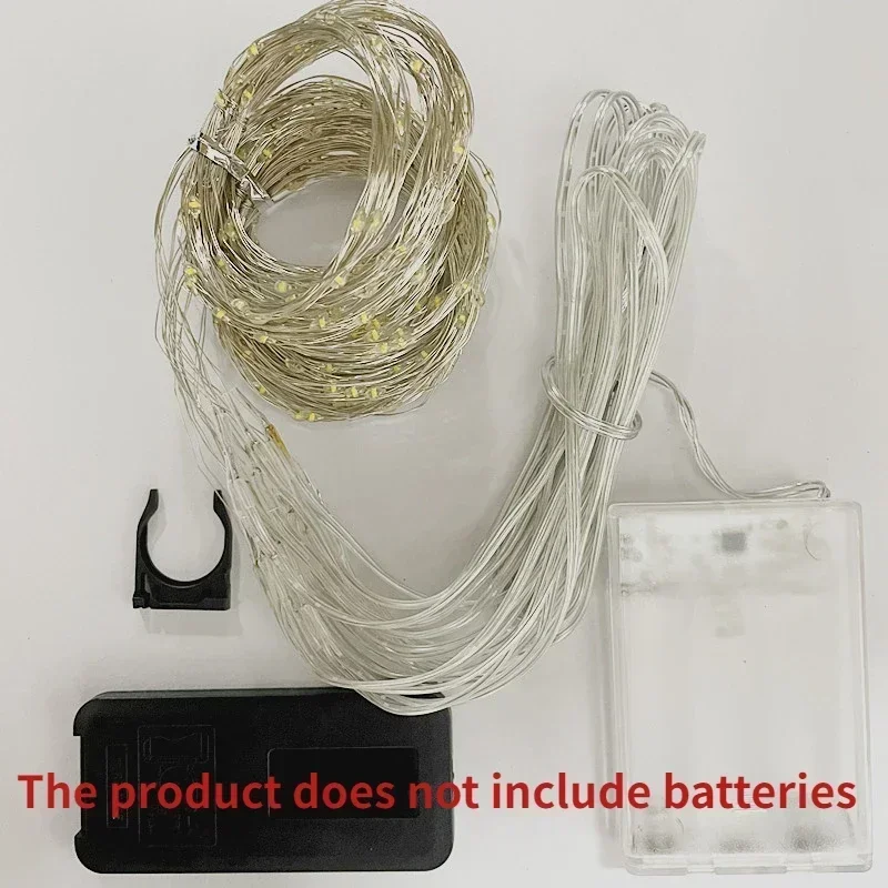 3M 6M Luci di Natale Tende per finestre portato Fata Capodanno Luce telecamera corda Alimentato a batteria Ghirlanda Cascate Decorazioni