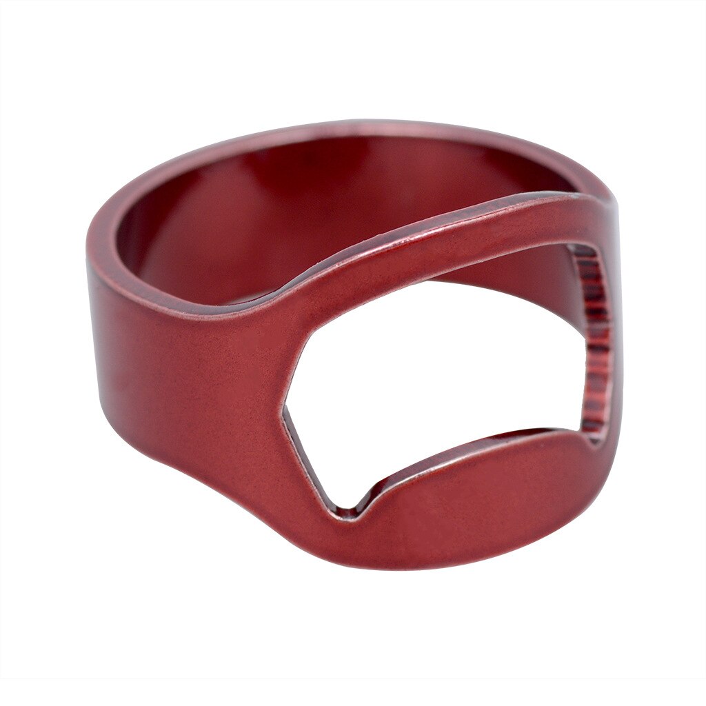 JUCHAO Mini anello portatile apribottiglie per birra in acciaio inossidabile a forma di anello bottiglia tappo per birra rimozione apertura utensili da cucina: Rosso