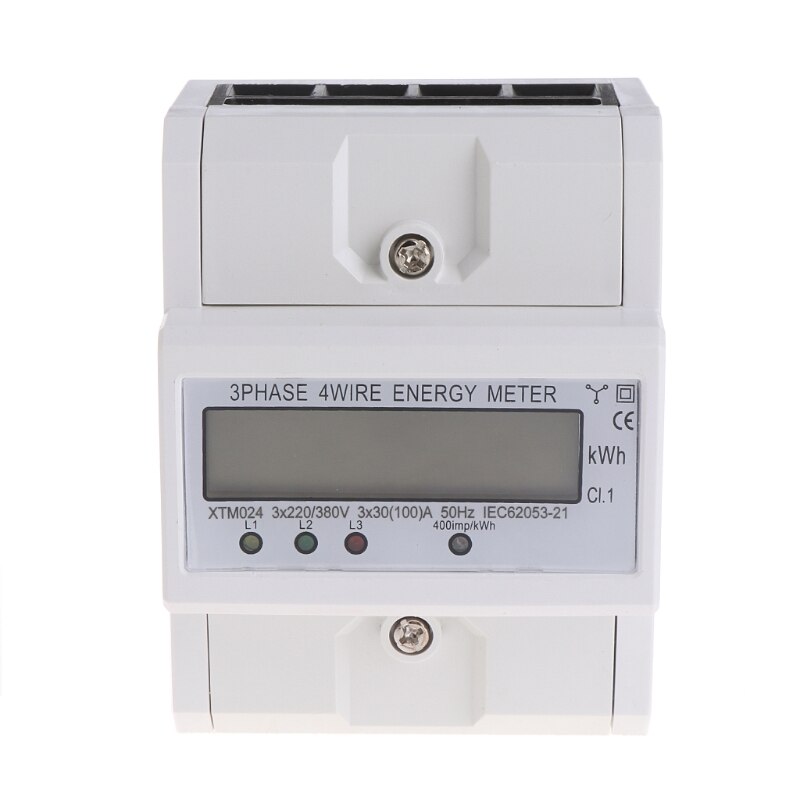 Kolmivaiheinen nelijohdin lcd digitaalinen näyttö wattimittari virrankulutus energiamittari kwh  ac 230v 50-60hz sähköinen din-kisko
