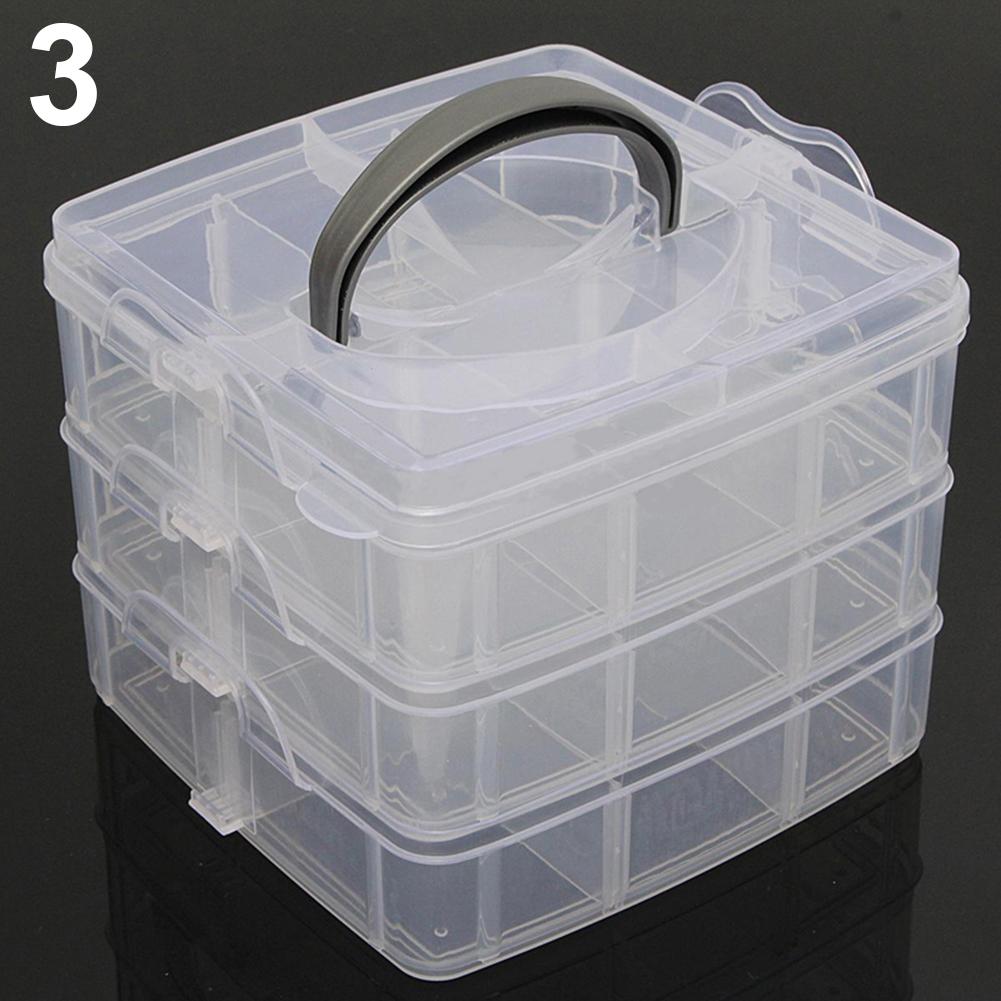 3 schichten 18 Fächer Klar Lagerung Kasten Container Schmuck Korn Organizer fallen Lagerung Kasten Container Schmuck Korn Organizer Ca