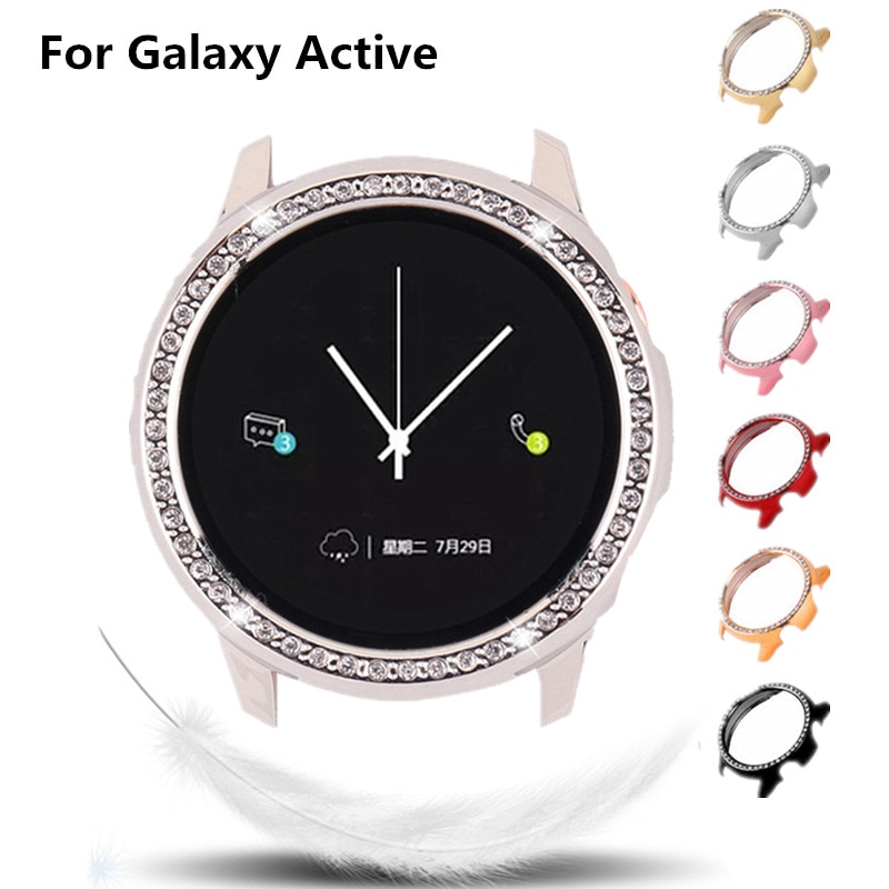 Voor Samsung Galaxy Horloge Actieve 1 Bumper Cover Luxe Shockproof Diamant Shell Protector Skin Hard Pc Horloge Case Accessoires